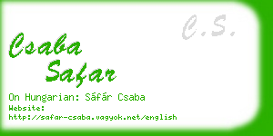 csaba safar business card
